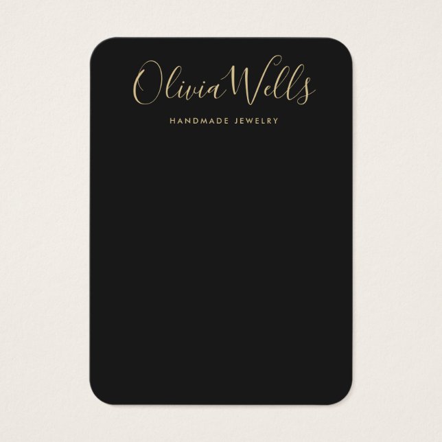 Enkelt Visning för  av svartfärgad skript i Guld Visitkort (Framsidan)