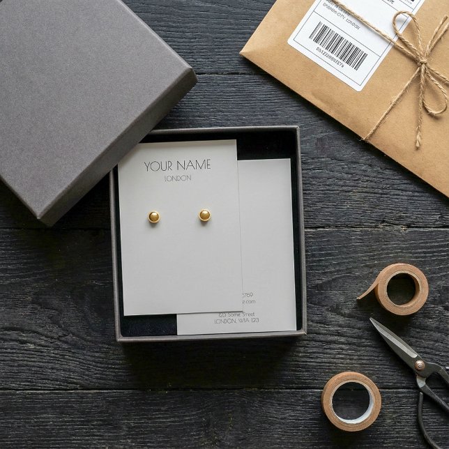 Enkelt visning- för lätt grått-öronring visitkort (Simple light grey earring display card.)