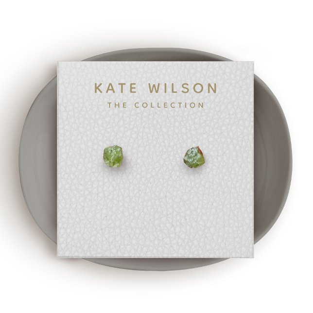 Enkelt Visning Stud Earring-Grått-kort Fyrkantigt Visitkort (Skapare uppladdad)