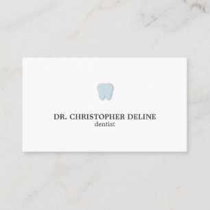 Enkelt vit blåtonig Logotyp-dentist Visitkort