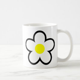 Enkelt vit Daisy Flower Cute 70s Vår-grafik Kaffemugg