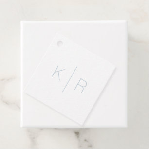 Enkelt vit dammsugare Blue Monogram Bröllop Tack Gåvor Etiketter