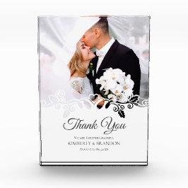 Enkelt vit Ram Photo Bröllop Tack