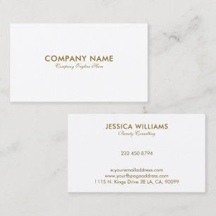 Enkelt vitt Affärskort Visitkort