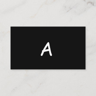 enkelt vitt svart modernt minimalistiskt monogram visitkort