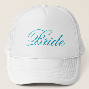 Enkelt vitt turkos Bride hat Keps