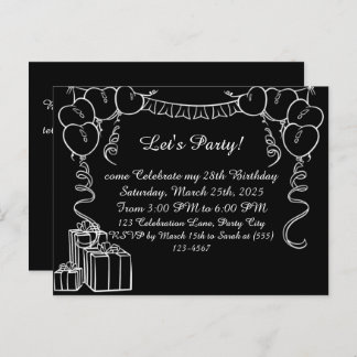 Enkelt vykort för inbjudan till födelsedag