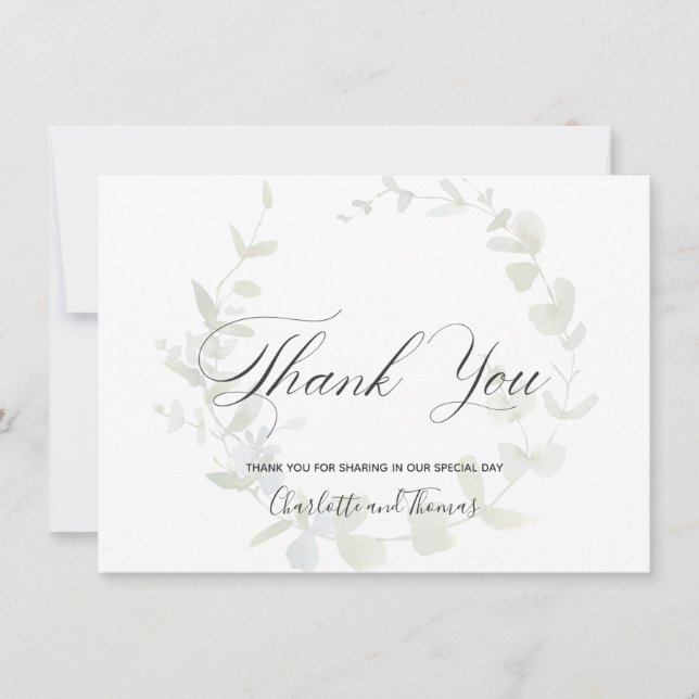 Enkelt WandeGrey Bröllop Tack (Framsida)