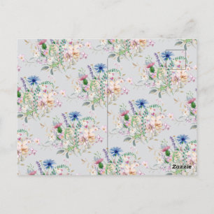 Enkelt Watercolor wildblombouquet flora bröllop Vykort