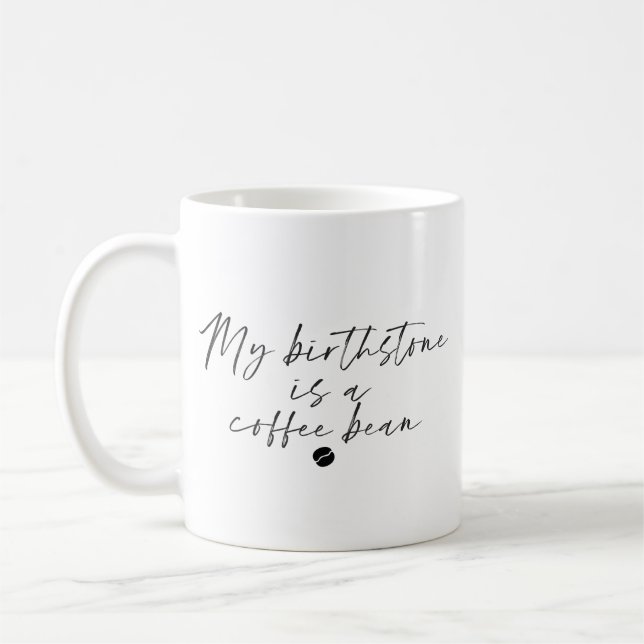 Enkelt Witty Birthstone Coffee Bean Cute Classic Kaffemugg (Vänster)