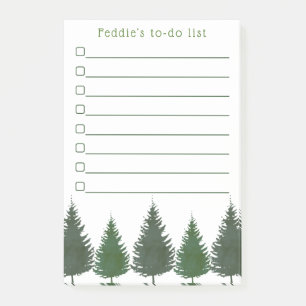 Enkelt Woodland Gräs Träd Post-it Block
