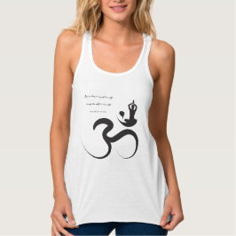 Enkelt Zen Silhouette Yoga & Om/Aum Calligraphy Linne Med Racerback