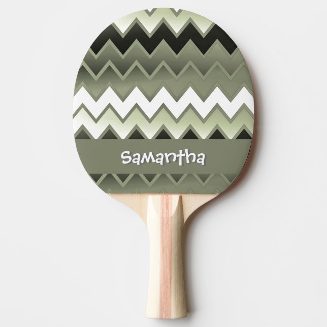 Enkelt ZigZag - Oliv grönt Pingisracket (Framsidan)