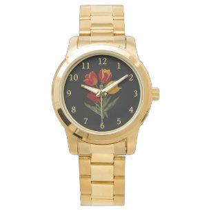 Enkeltulips 003 ~ Botanical Art ~ Watch Watch Watc Armbandsur