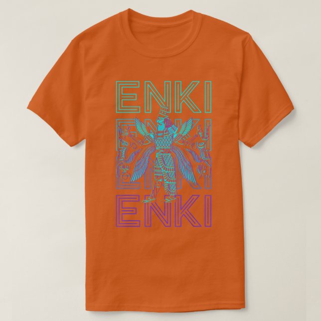 Enki Ancient God Sumerian Mythology Ancient Deity  T Shirt (Design framsida)