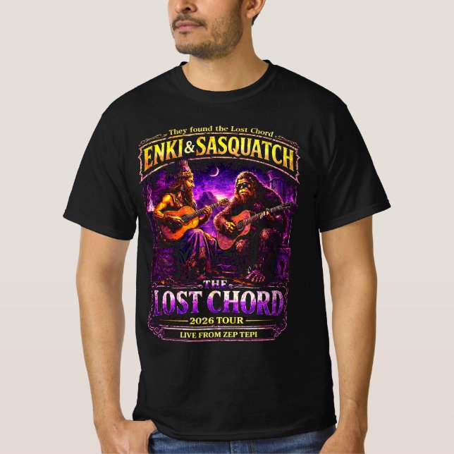 Enki och Sasquatch the Lost Chord Tour T Shirt (Framsida)