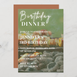 Enkla 3-årsinbjudningar Bbq Backyard Inbjudningar