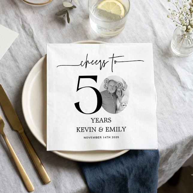Enkla 50-årsjubileum Pappersservetter (Skapare uppladdad)