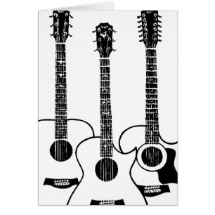 enkla akustiska gitarrer hälsningskort