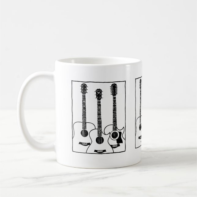 enkla akustiska gitarrer kaffemugg (Vänster)