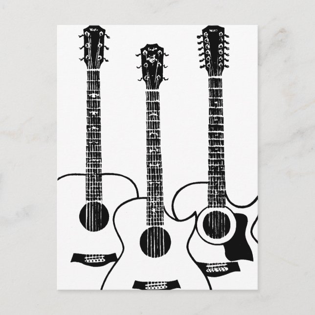 Enkla akustiska gitarrer vykort (Framsida)