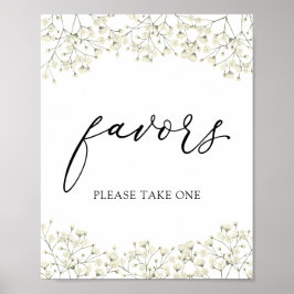 Enkla Baby's Breath Favors Skylt