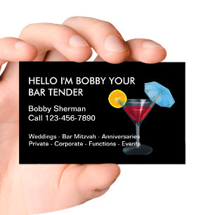 Enkla Bartender-Affärskort Visitkort