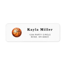 Enkla basketboll returadressetiketter