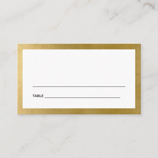 ENKLA BAT MITZVAH PLATSKORT CLEAN FAUX GULD PUB VISITKORT (Framsida)