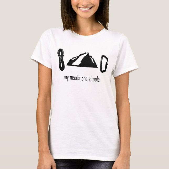 Enkla behov (stenklättringen) tee shirt (Framsida)