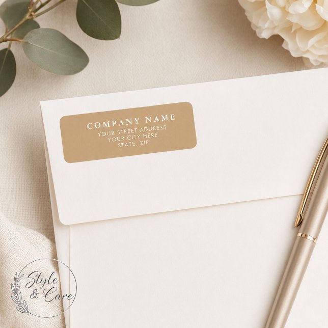 Enkla beige returadressdekaler returadress etikett (Simple Beige Return Address Stickers)