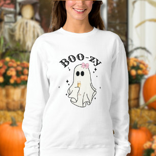 Enkla Berusande Söta Spöken Halloween T Shirt
