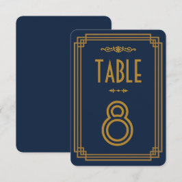 Enkla blå Art Deco Bordskort för Bröllop