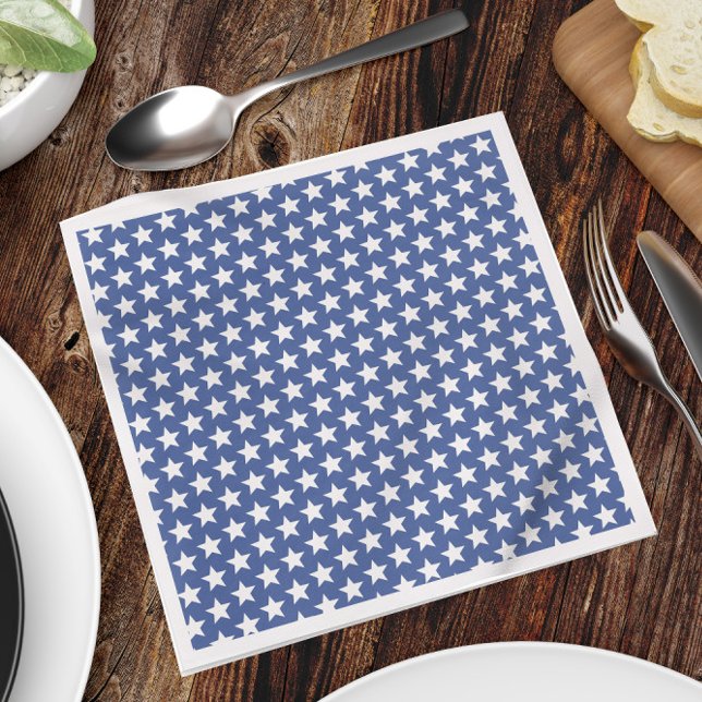 Enkla blå vita stjärnor patriotisk minimalistisk pappersservett (Skapare uppladdad)