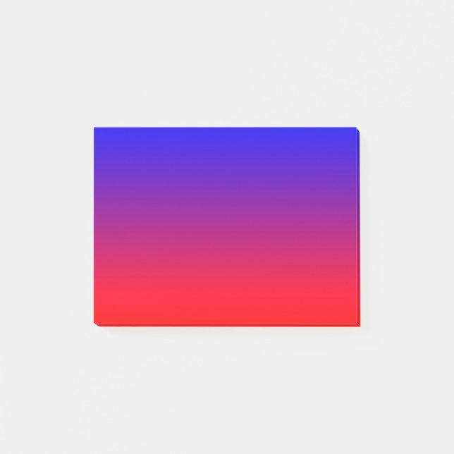 Enkla blått till rött post-it block (Framsida)