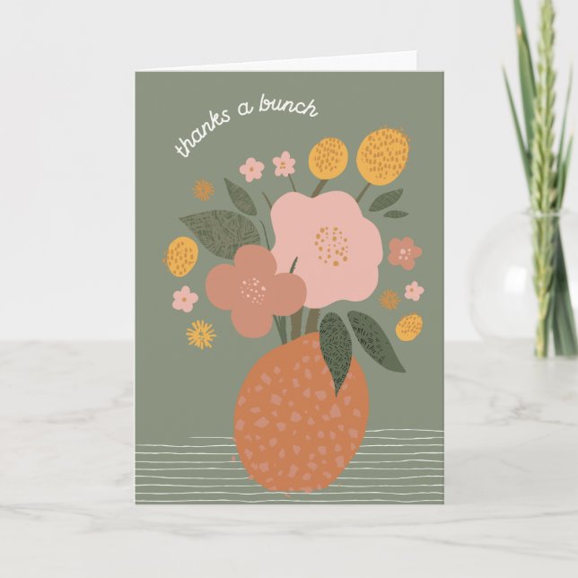 Enkla blommor i Tack-hälsningskortet Vas Kort (Framsida)