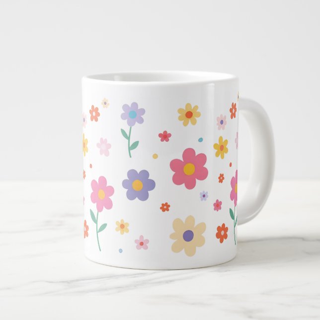 Enkla blommor jumbo mugg (Framsida höger)