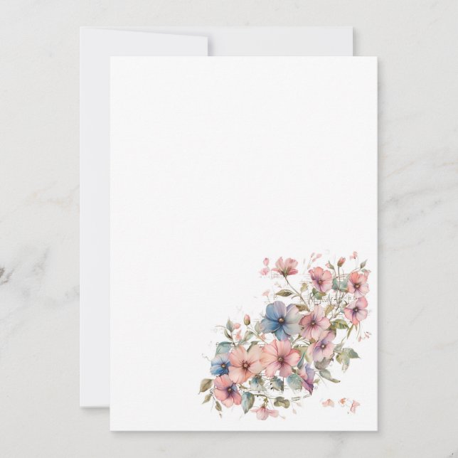 Enkla blommor och noter Blank  Inbjudningar (Framsida)