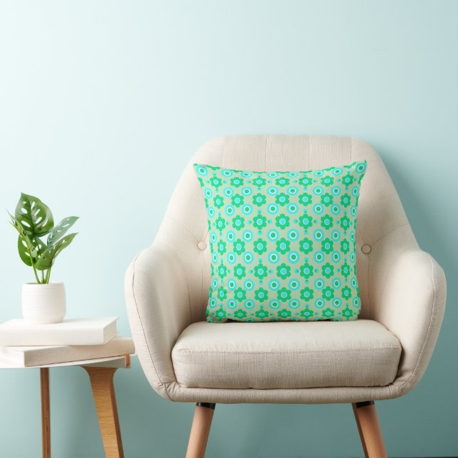 Enkla blommor Pearl och Donuts Spearmint White Kudde (Stol)