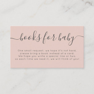 Enkla Blush Bebis Babyshowerböcker För Bebis Typog Tilläggskort