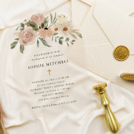 Enkla Boho Neutralt Watercolor Flowers | Baptism