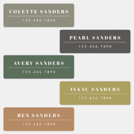 Enkla Boho-regnbågsfärgade vattentäta namnlabeler Klistermärke