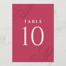 Enkla Bordsnummer för magenta Rosa Elegant Monogra