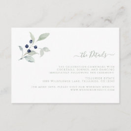Enkla botaniska bröllopsdetaljer tilläggskort