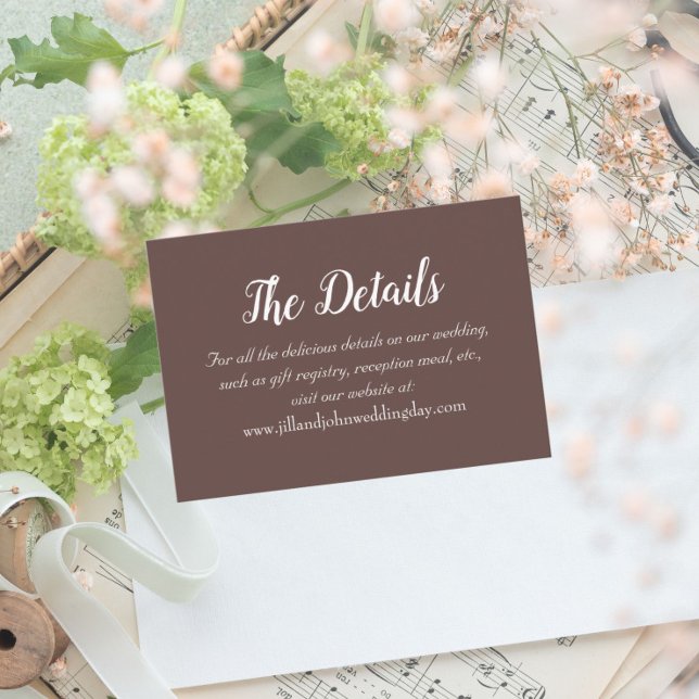 Enkla Bröllopsdetaljer i Taupe Tilläggskort (In Situ Wedding)
