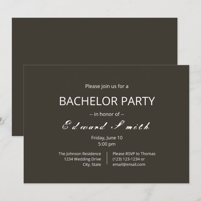 Enkla Bröllopsinbjudningar för Sängkammarparty Inbjudningar (Fram/baksida)