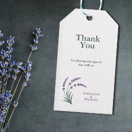 Enkla bröllostacklabeler med lavendel presentetikett