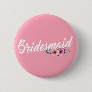 Enkla brudtjej-bröllopskalligrafi Pin-knapp Knapp
