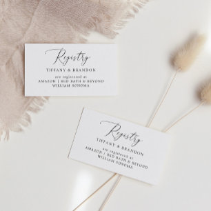 Enkla calligraphy Bröllop Gift-registreringskort Tilläggskort