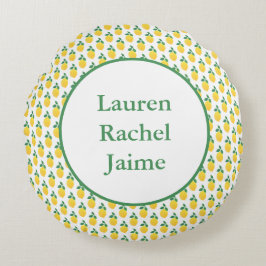 Enkla citroner rund kudde